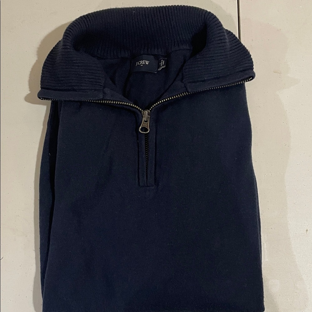 J. Crew Men's Dark Blue Zip-Up Sweater